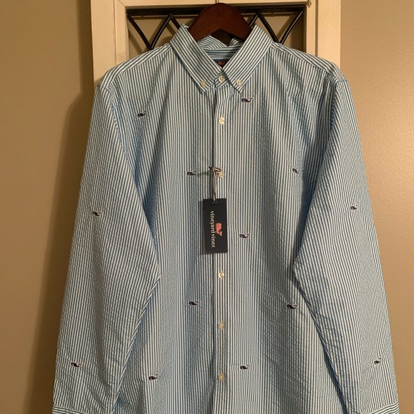 Vineyard Vines Seersucker Pinstripe Dress Shirt - Picture 1 of 8